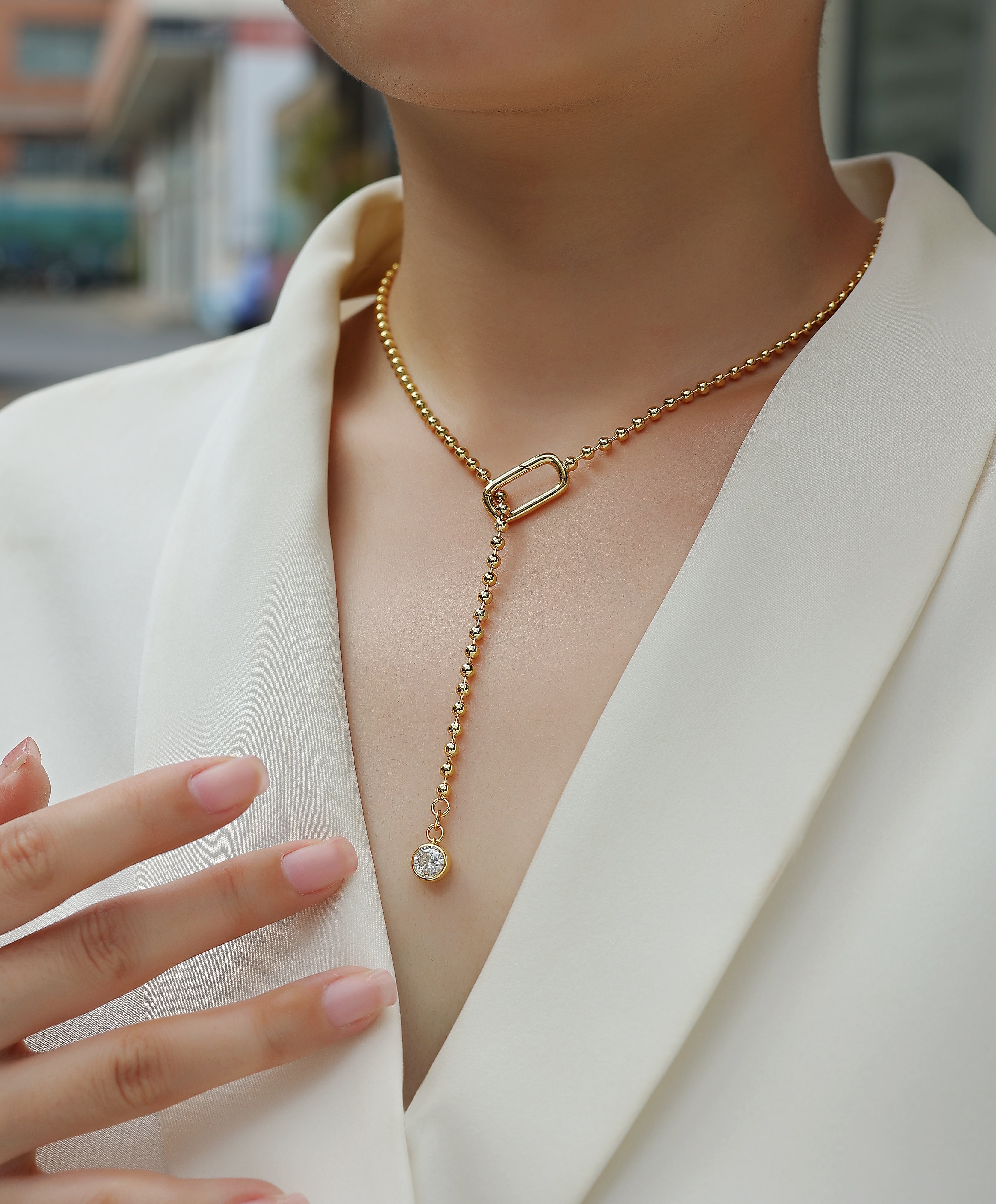 Tassel - Set With Top-quality Moissanite S925 Silver And Gold-plated Necklace Pendant, A Fashionable And Trendy Accessory That Can Be Tested With A Diamond Pen