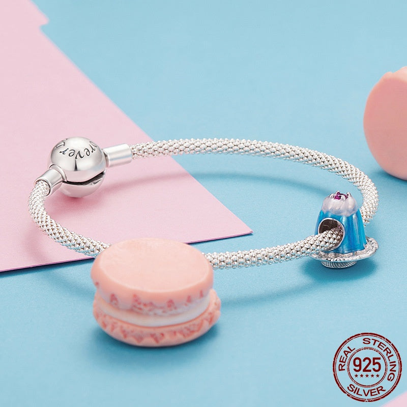 S925 Sterling Silver Dripping Pudding Bracelet String Beads DIY Bead