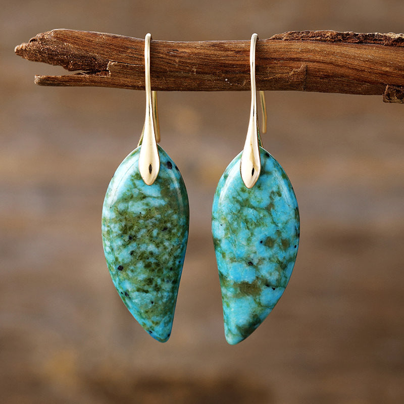High-quality, Light-luxury Teardrop Natural Phoenix Stone Drop Earringstrendy European And American-style Vintage Jewelry From TEMU Thats Flying Off The Shelves