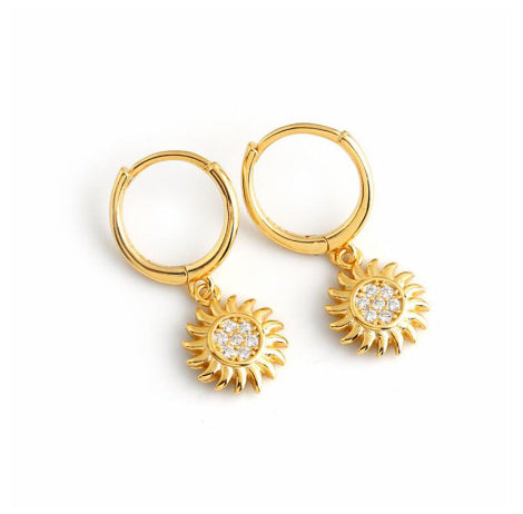 Diamond-inlaid Geometric Retro Style Earrings