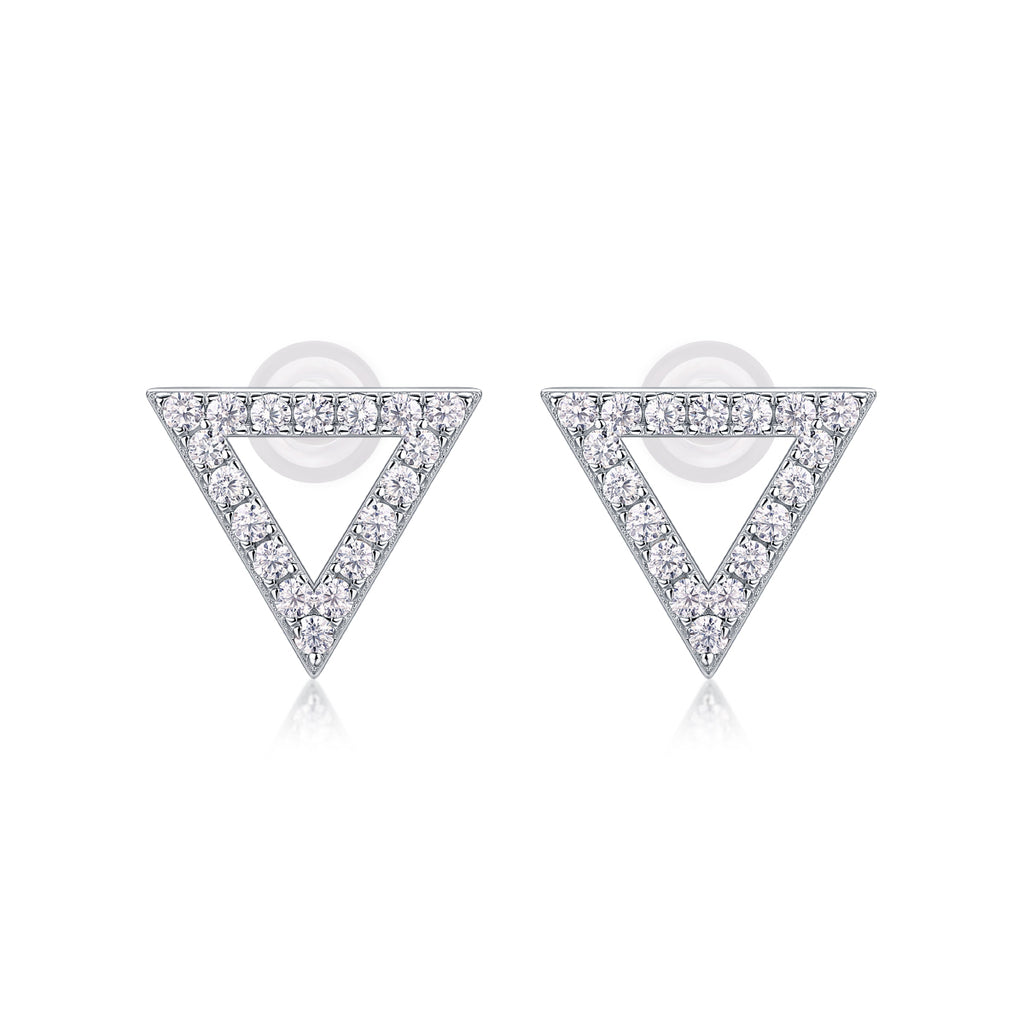 One-of-a-kind - Set With Top-quality Moissanite Luxury And Fashionable Light Luxury Jewelry, Silver Stud Earrings S925, Silver-plated Platinum