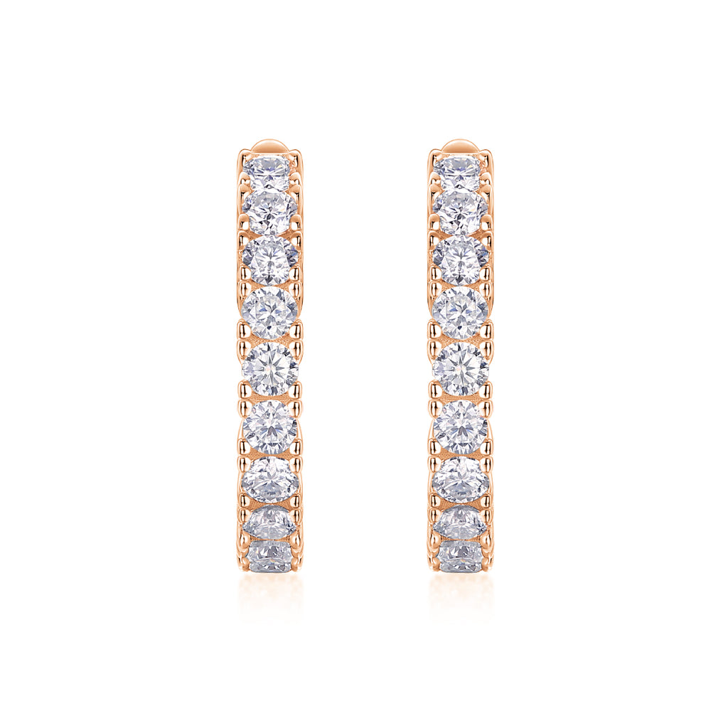 Modern Guide - Premium Moissanite Luxury Fashion Light Luxury Jewelry Silver Stud Earrings S925 Silver Plated Platinum