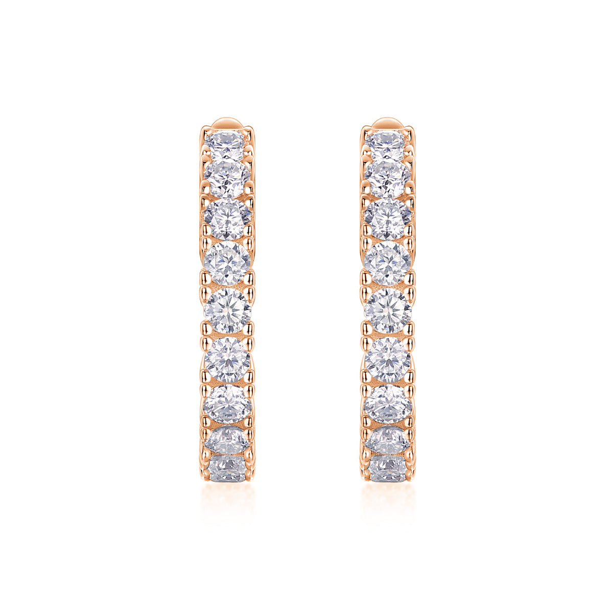 Modern Guide - Premium Moissanite Luxury Fashion Light Luxury Jewelry Silver Stud Earrings S925 Silver Plated Platinum