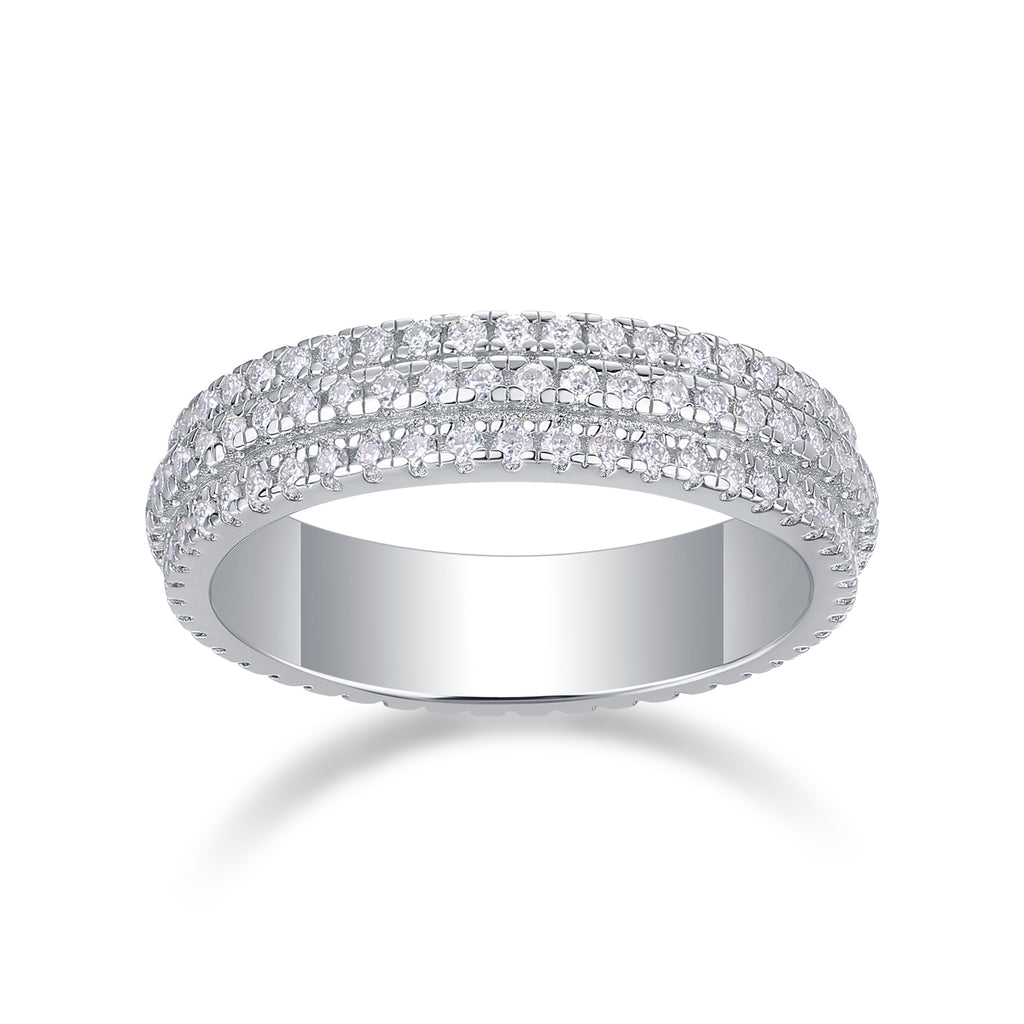 Gentle Melody - A Wedding Ring Set With Top-quality Moissanite S925 Silver And Platinum-plated Diamond Can Be Tested With A Diamond Pen. The Ring Is In Gold And Rose Gold