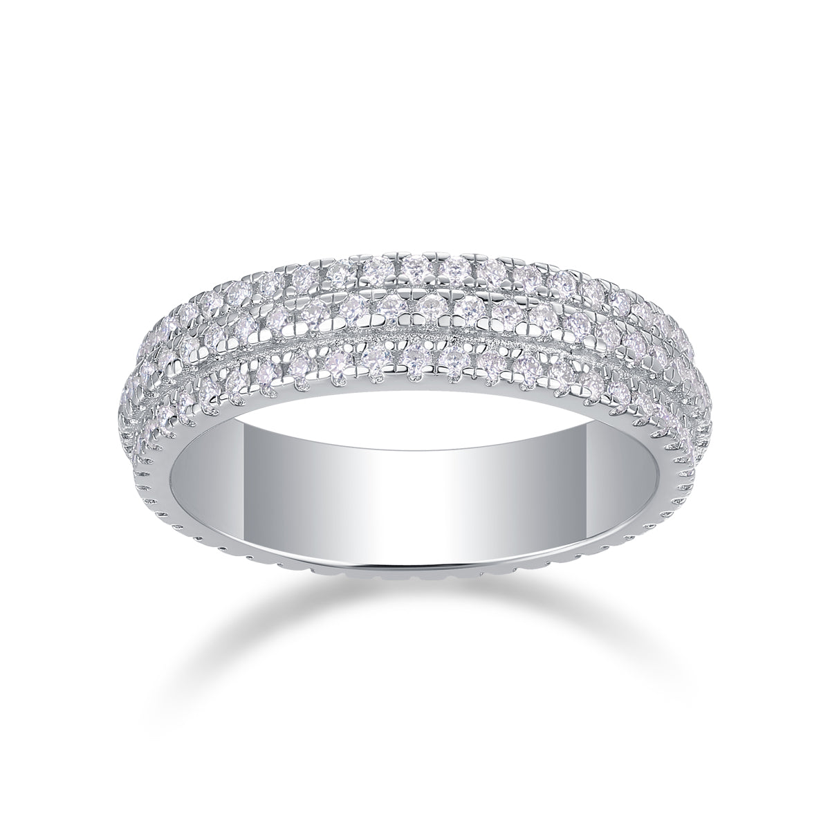 Gentle Melody - A Wedding Ring Set With Top-quality Moissanite S925 Silver And Platinum-plated Diamond Can Be Tested With A Diamond Pen. The Ring Is In Gold And Rose Gold
