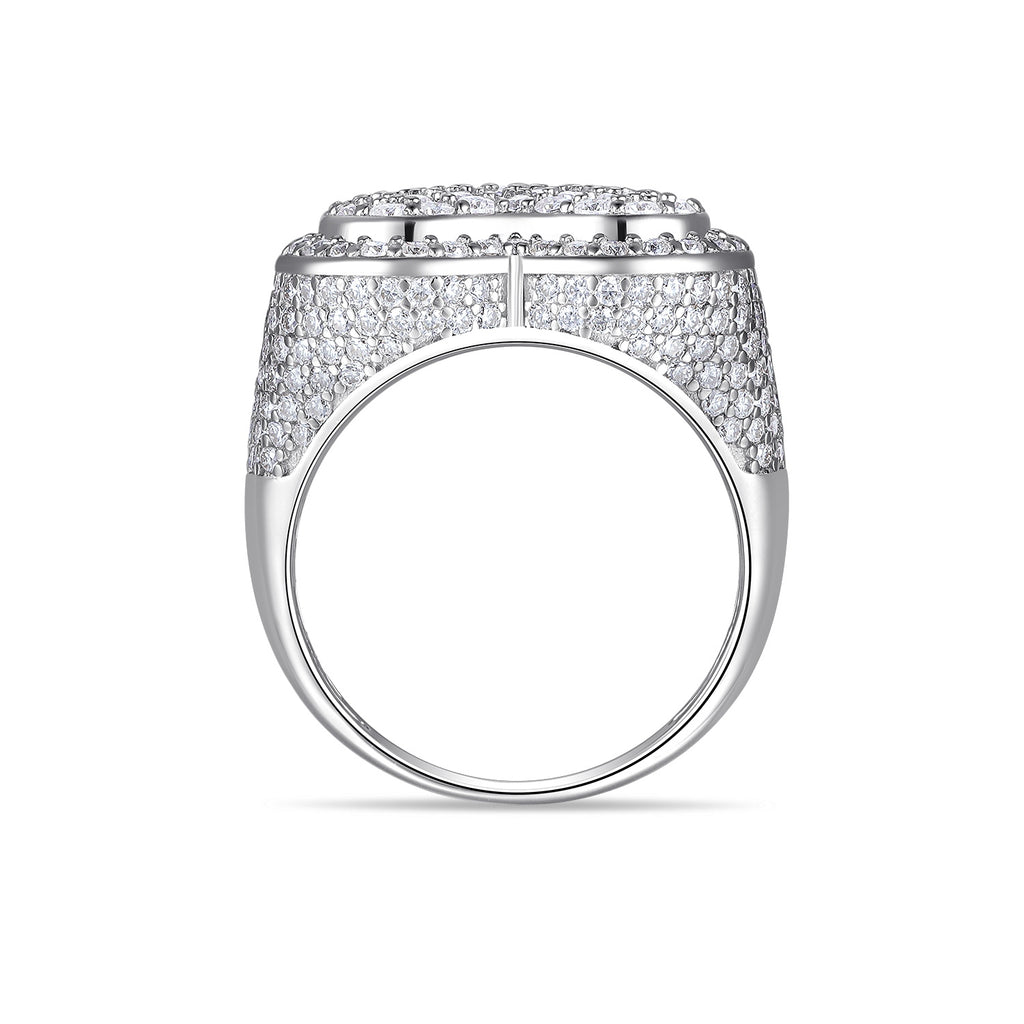 Men's Luxury And Fashionable Light Luxury Jewelry Silver Ring S925 Silver-plated Platinum Set With Top-quality Moissanite