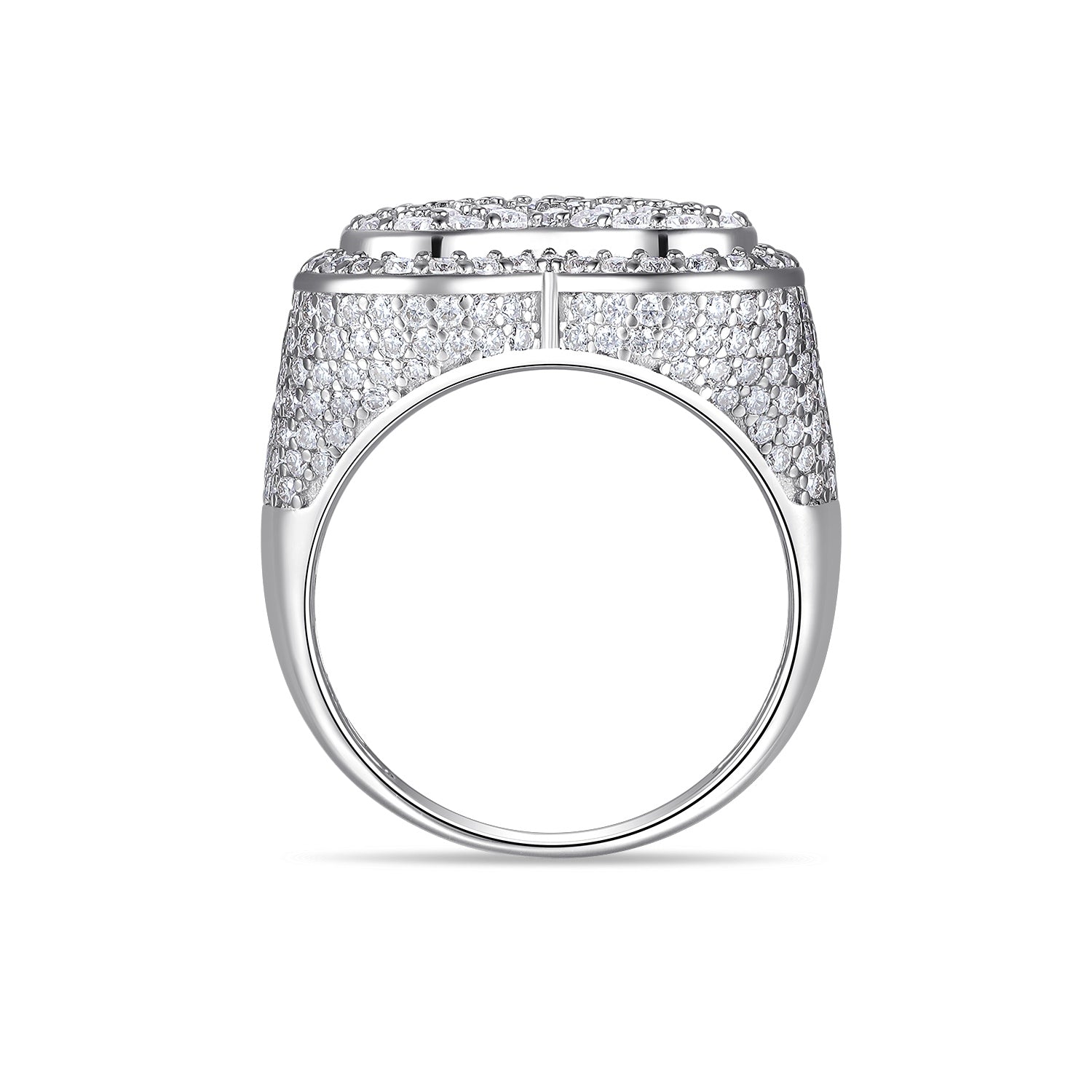 Men's Luxury And Fashionable Light Luxury Jewelry Silver Ring S925 Silver-plated Platinum Set With Top-quality Moissanite