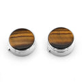 Illegal Button Men's Round Carbon Fiber Cufflink