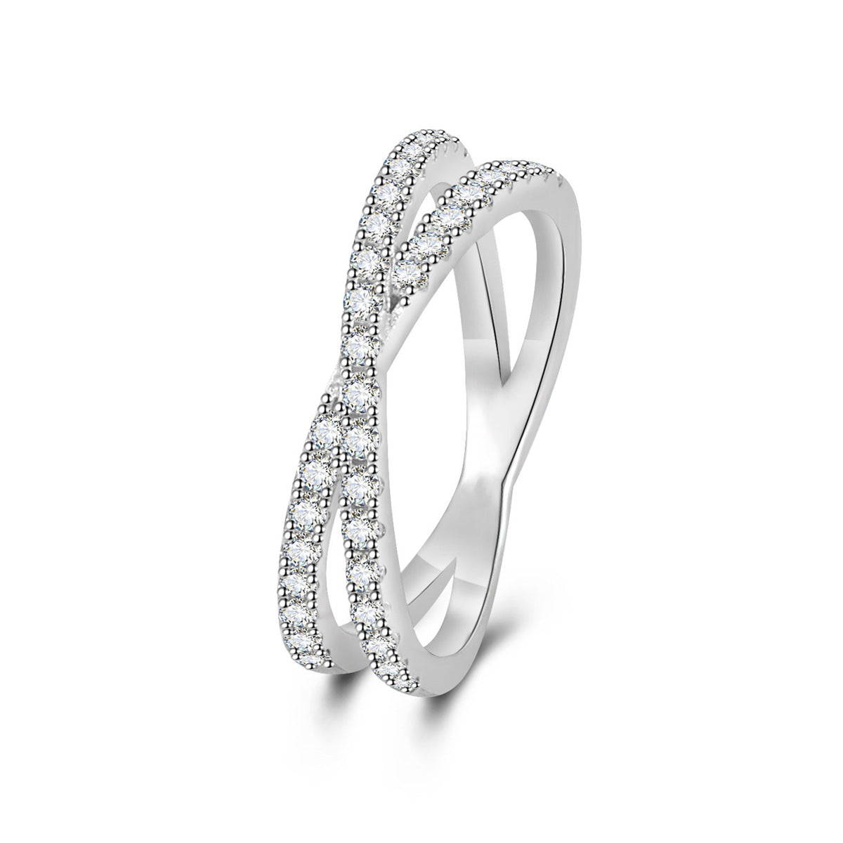 Mozan Ring D-color Cross-row Design Versatile And Easy To Match