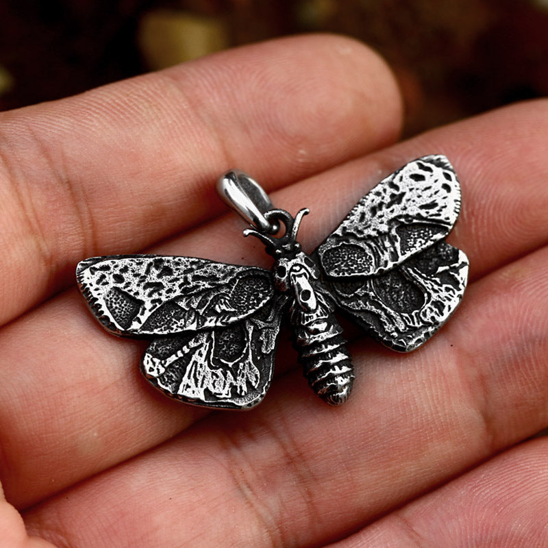 New Retro Stainless Steel Moth Pendant
