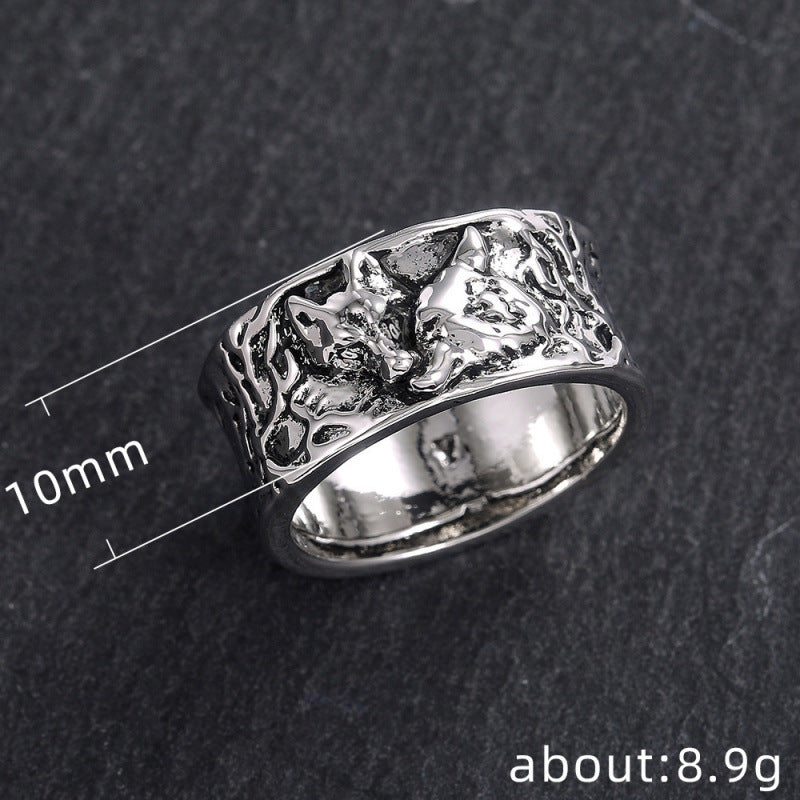 Retro-style Wolf-head Pattern Alloy Ring