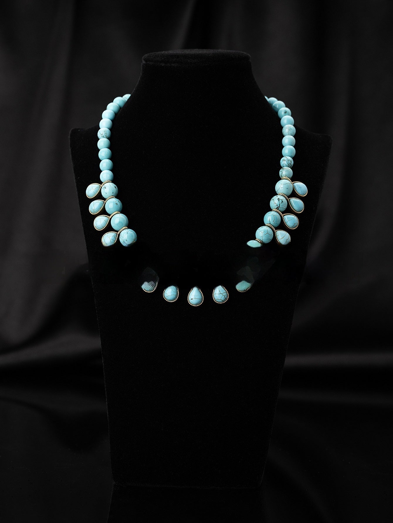 European And American Retro Turquoise Jewelry Set