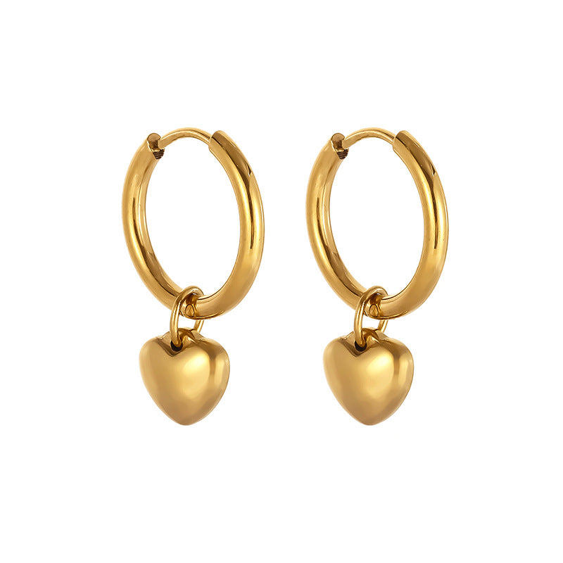 Girls Gold-colored Non-fading Heart Earrings