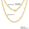 Stainless Steel 13-link Chain Gold Womens Necklace