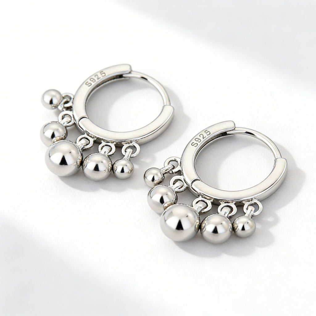 S925 Silver Tassel-shaped Pendant Earrings