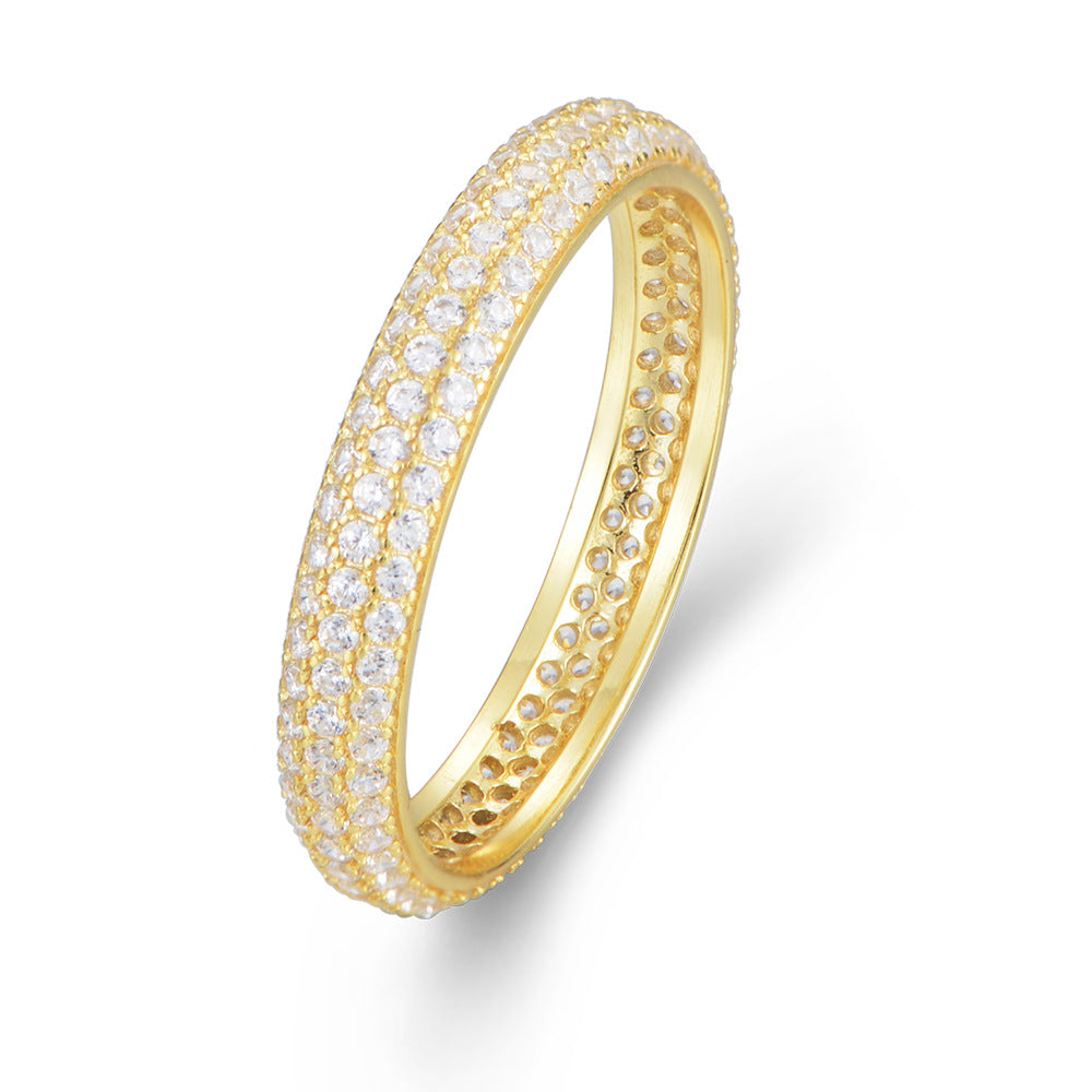 A Fully Diamond-encrusted Zircon Index Finger Ring