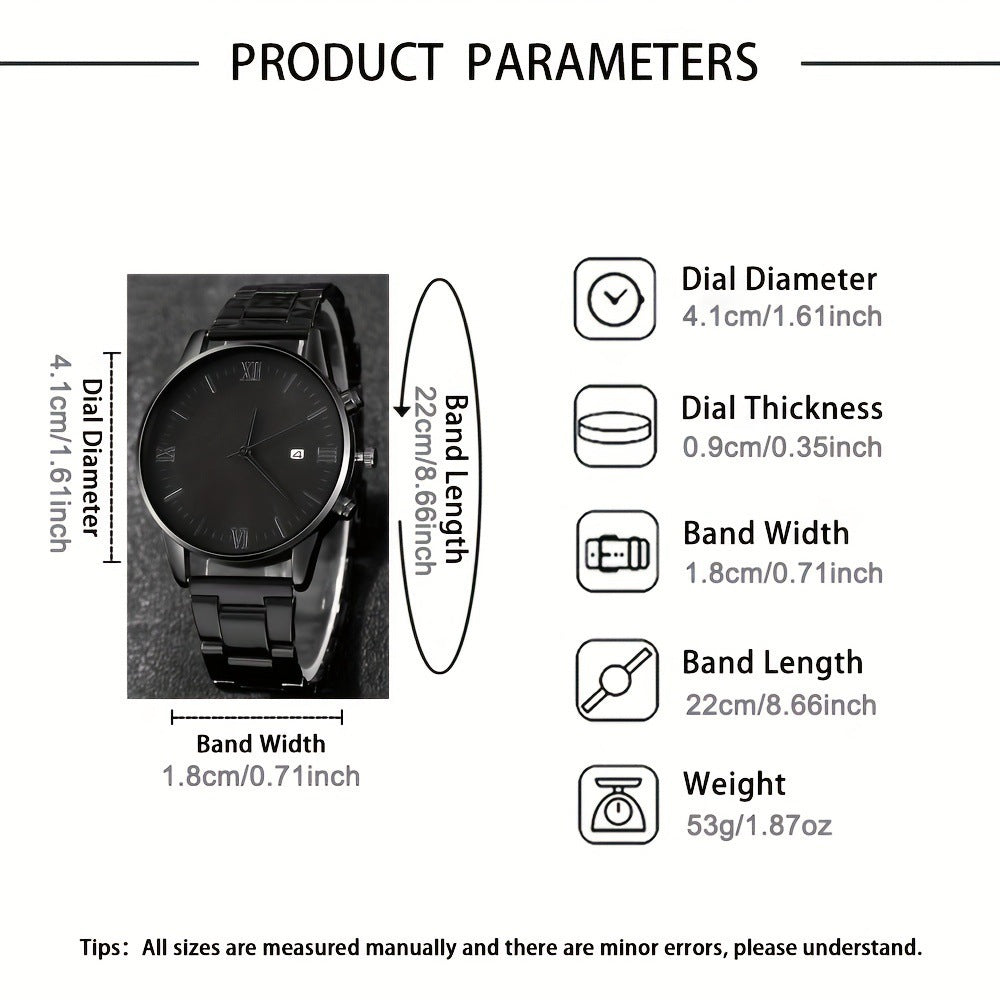 Men's Trendy Roman Digital Fashion Watch Suit