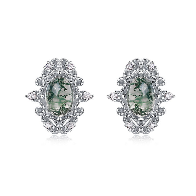 Retro Royal-style Red Pomegranate Stud Earrings