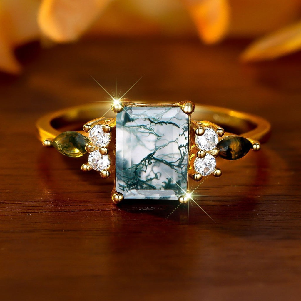 Light-luxury Geometric Edge Horse-eye Aquascaping Ring