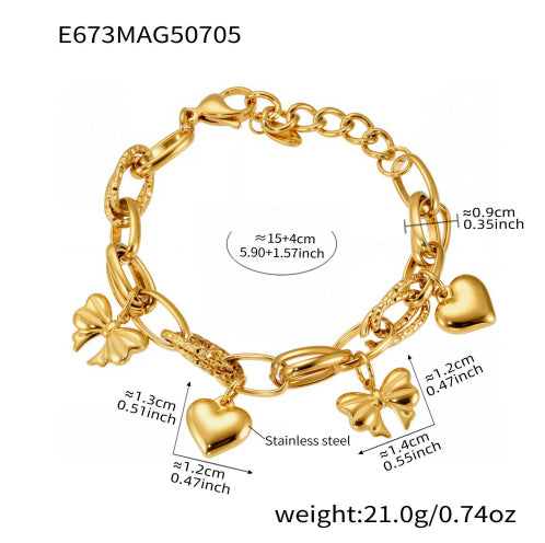 Ferris Wheel Heart Tassel Solitaire Bracelet