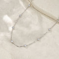 Silver Moissanite Minimalist Design Light-luxury Tassel Clavicle Necklace