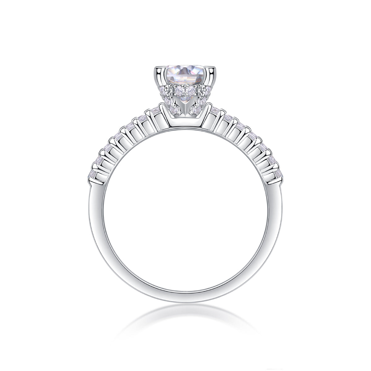 Diamond Shines At Heart - Set With 1-carat Top-quality Moissanite S925 Silver And Platinum-plated Diamond Wedding Ring. The Ring Can Be Tested With A Diamond Pen