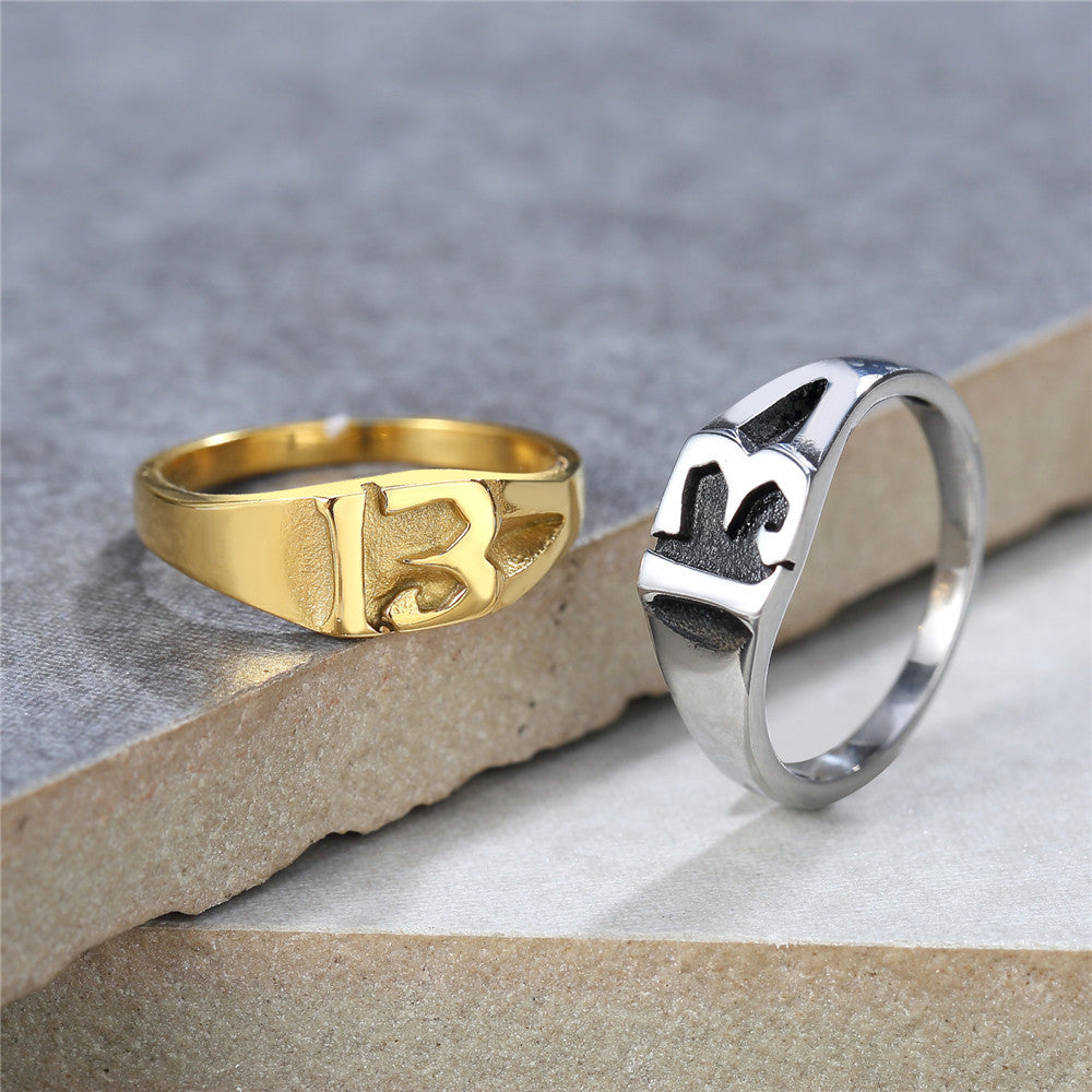 Vintage-style Titanium Ring For Men