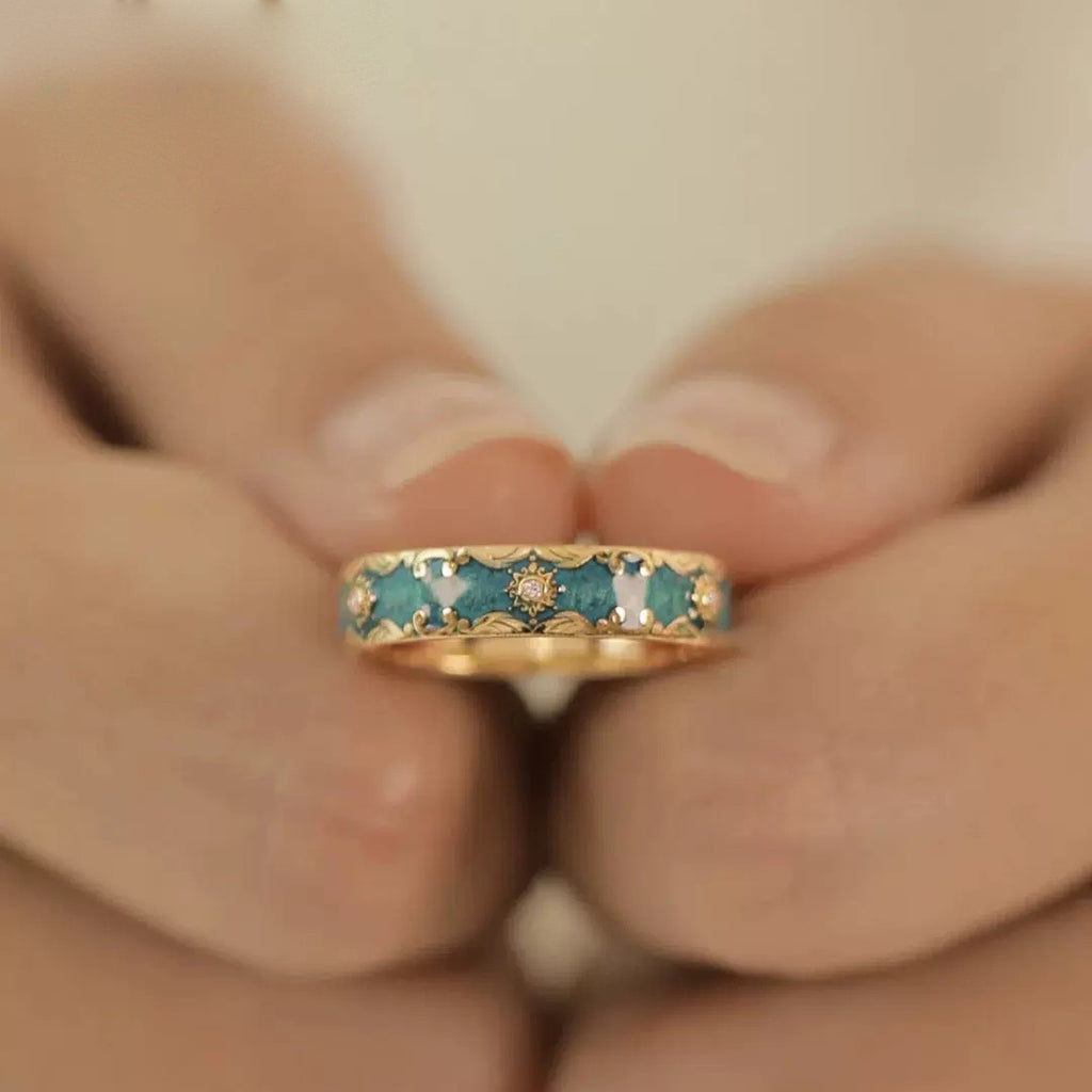 Enamel Craftsmanship Exquisite And Delicate Floral Design Ethereal And Fairy-like Ring