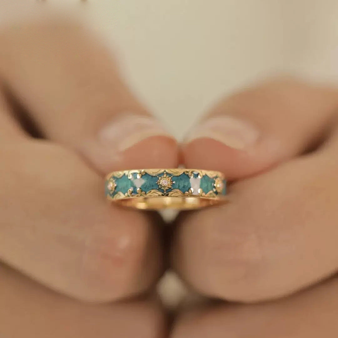 Enamel Craftsmanship Exquisite And Delicate Floral Design Ethereal And Fairy-like Ring
