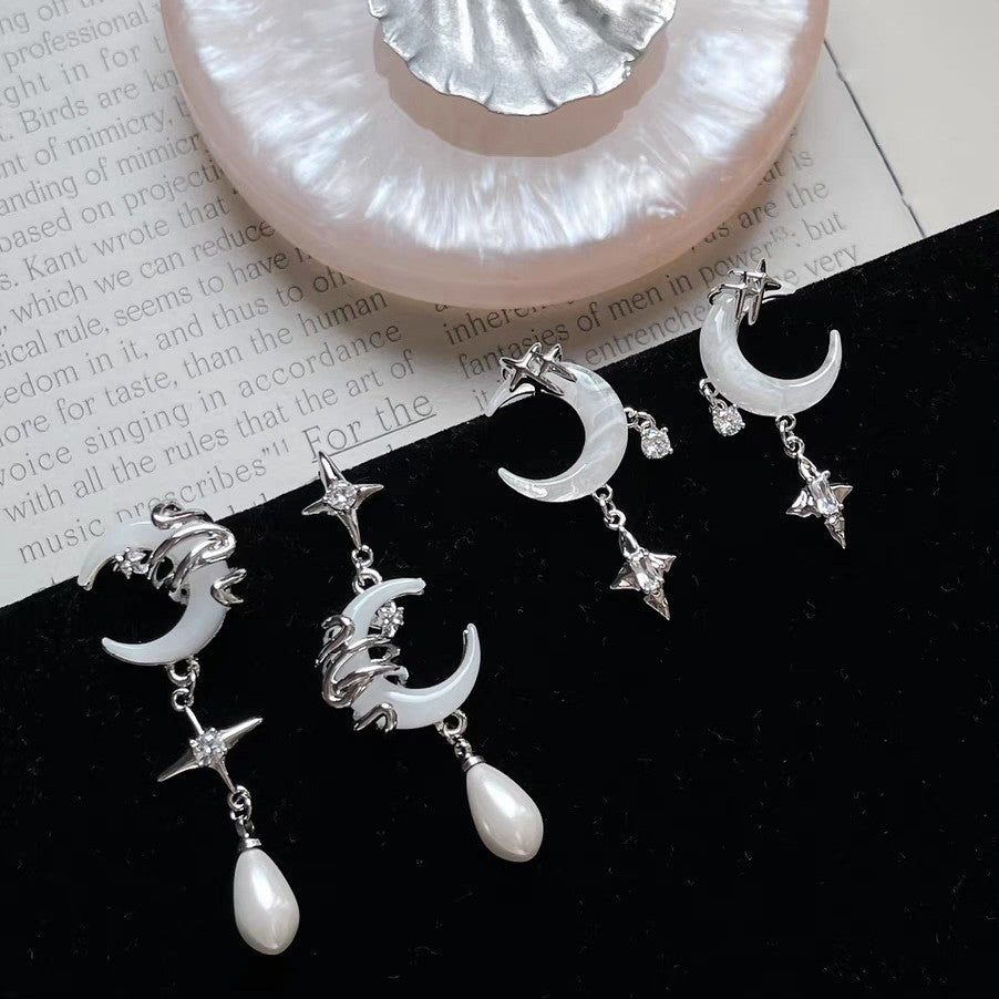 Asymmetrical Wrapped Star And Moon Earrings For Women