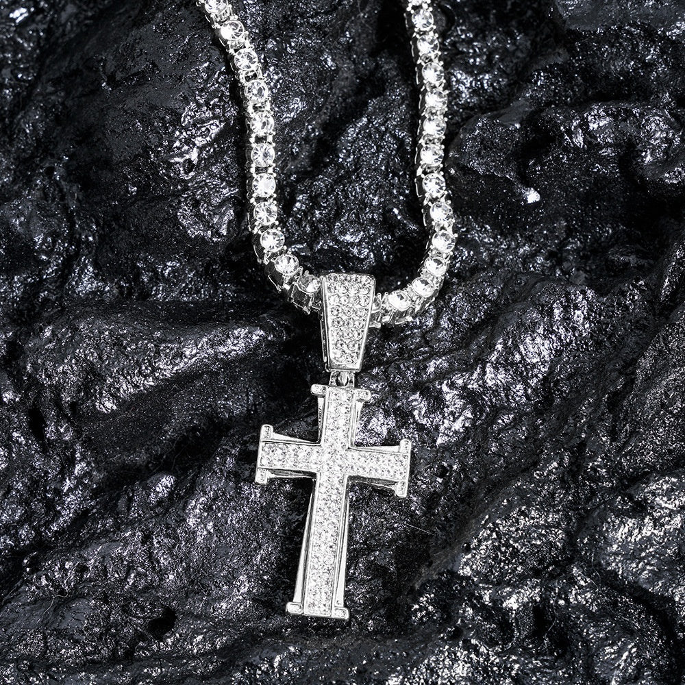 Hip-Hop Cross Necklace Personalized Zinc Alloy Design