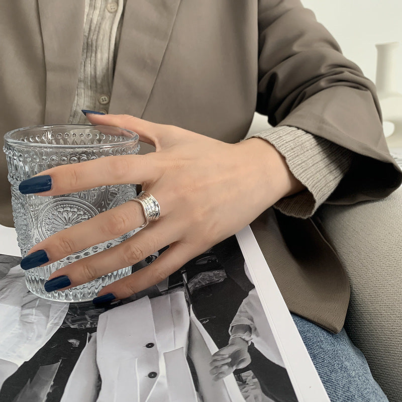 Korean-style Vintage English Letter Ring For Women