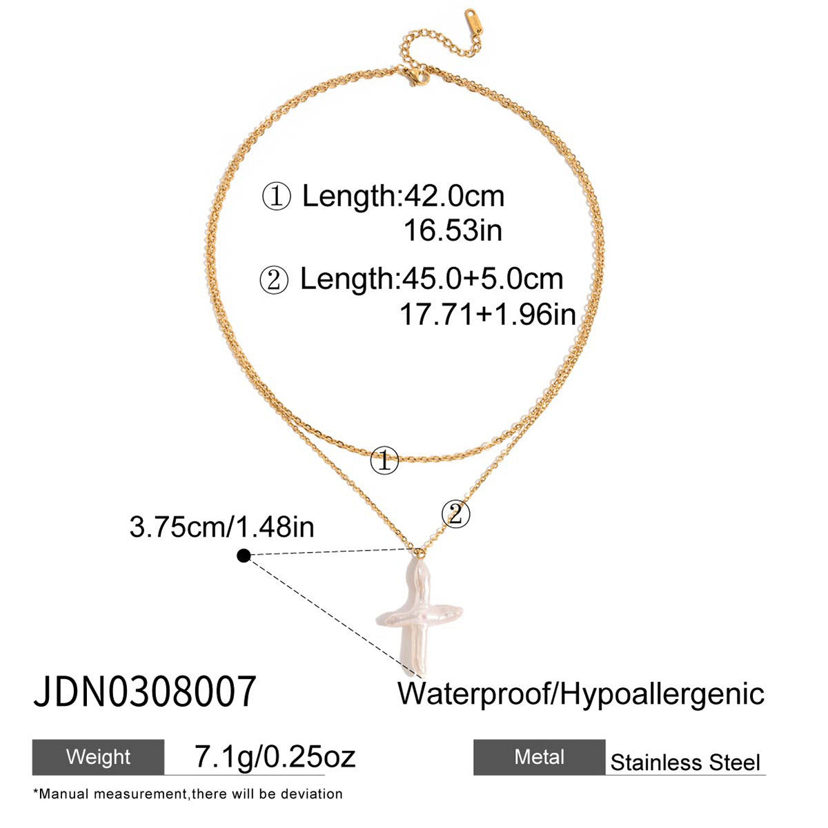 Titanium Steel Cross Pendant For Womens Sweater Chain