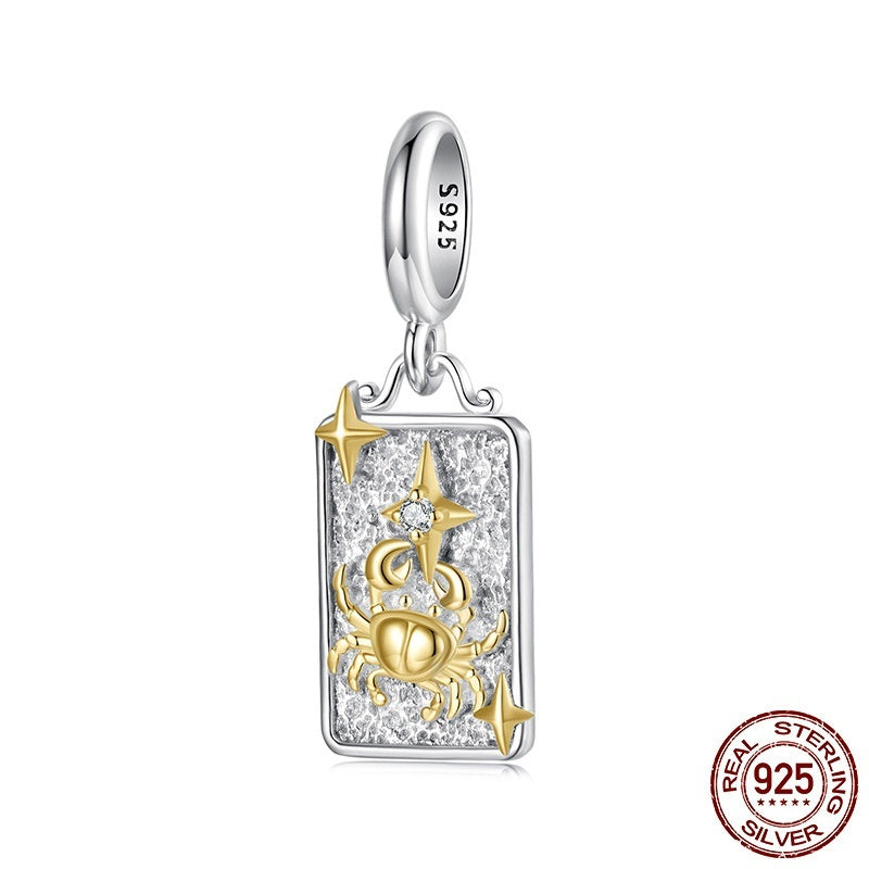 S925 Sterling Silver Twelve Constellation Pendant Ornaments Accessories