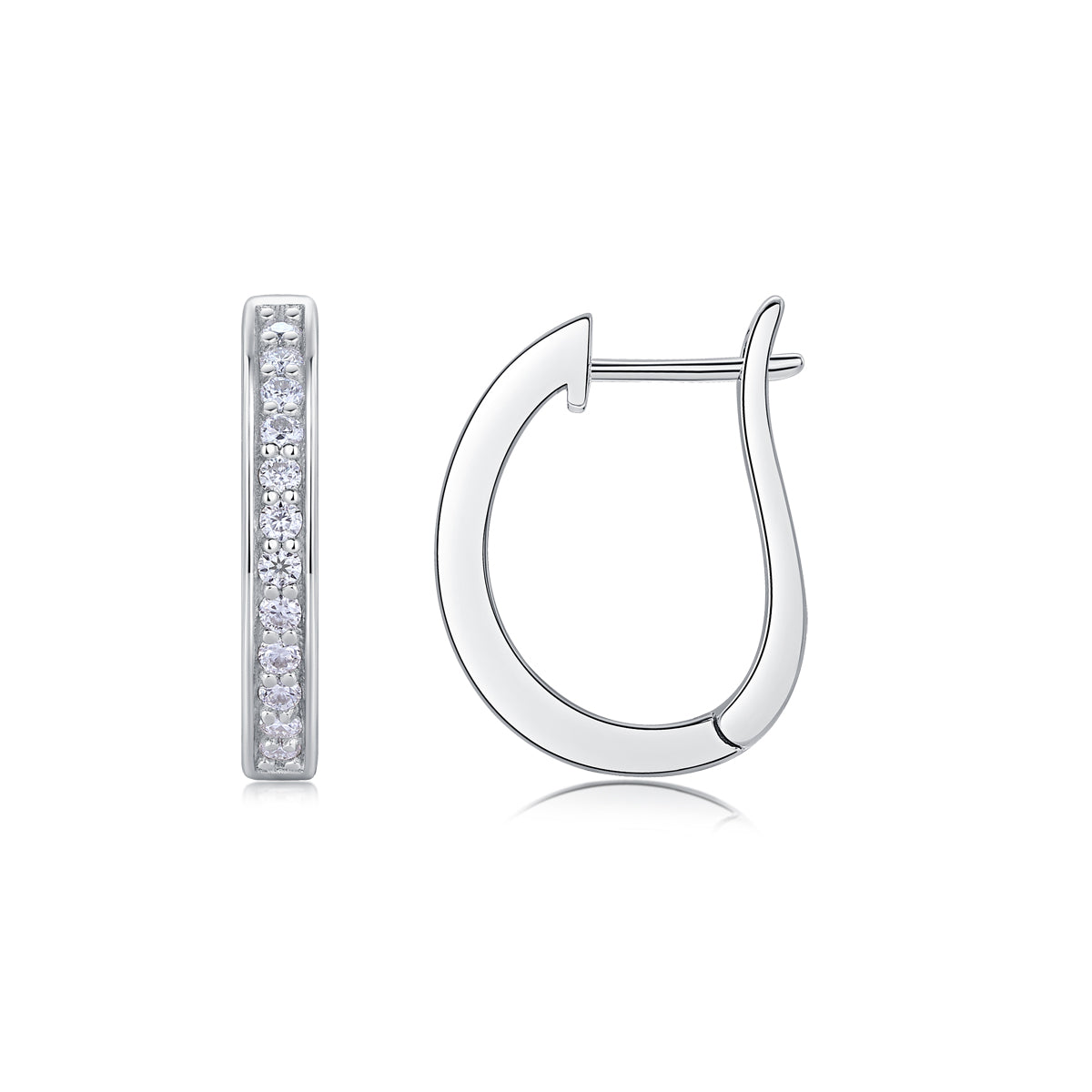 Morning Dew - Earrings Set With Top-quality Moissanite S925, Silver And Platinum-plated Stud Earrings, A Fashionable And Trendy Accessory That Can Be Tested With A Diamond Pen