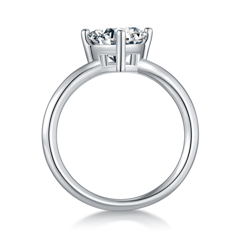 Triangular Moissanite Set With Top-quality Moissanite Luxury And Fashionable Light Luxury Jewelry Silver Ring S925 Silver Electroplated With Platinum