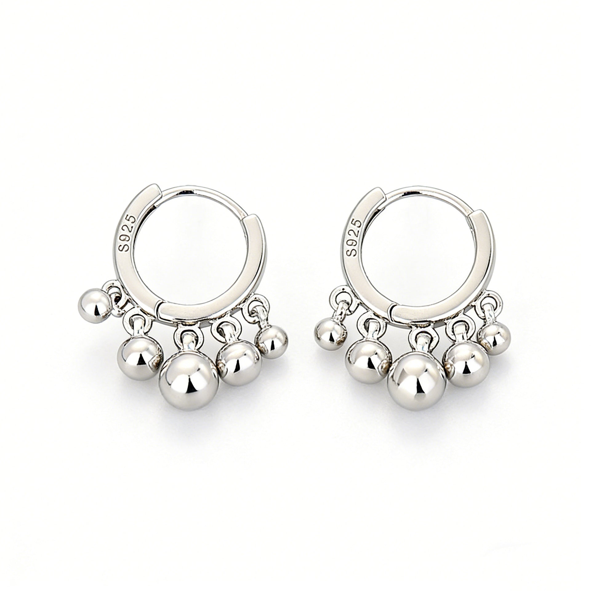S925 Silver Tassel-shaped Pendant Earrings