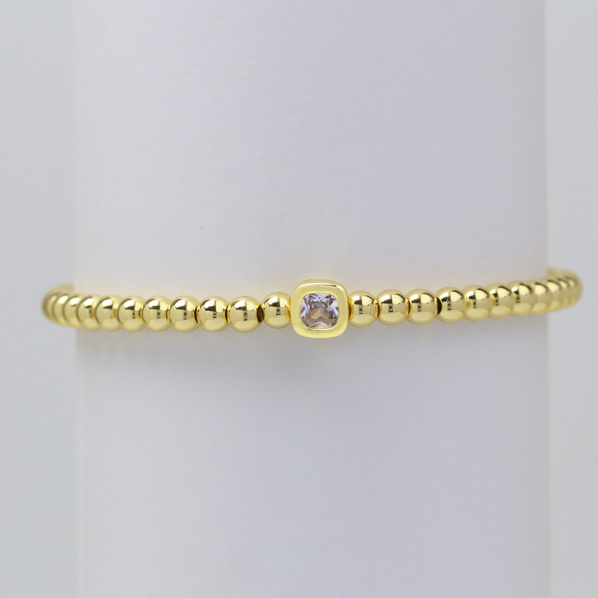December Square Birthstone Bracelet In Brass