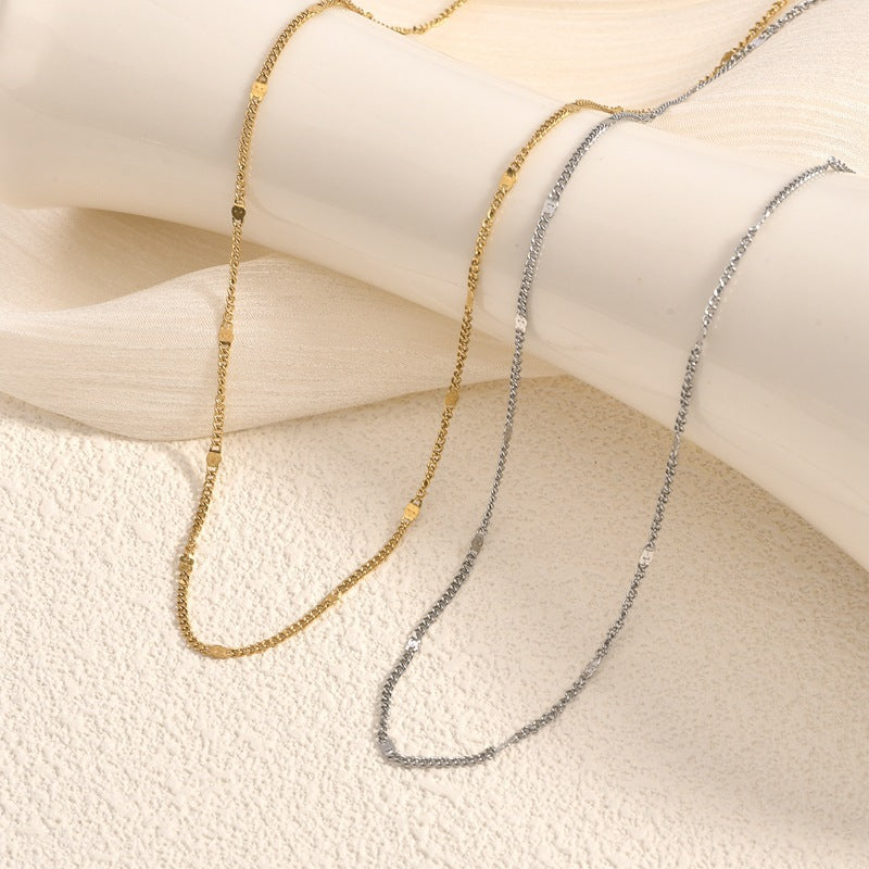S925 Sterling Silver Necklace With A Minimalist, High-end 18K Gold Finish