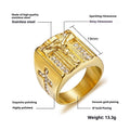 Creative Square Glass Rhinestone Men's Jewelry Ring
