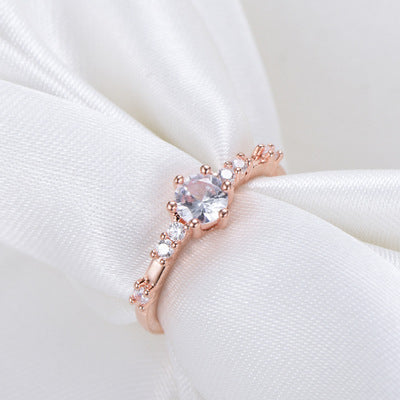 14K Gold-plated With 7 Tiny Diamonds  Fresh And Minimalist Japanese Style