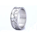 Relief Cross Titanium Steel Ring With Heaven Design