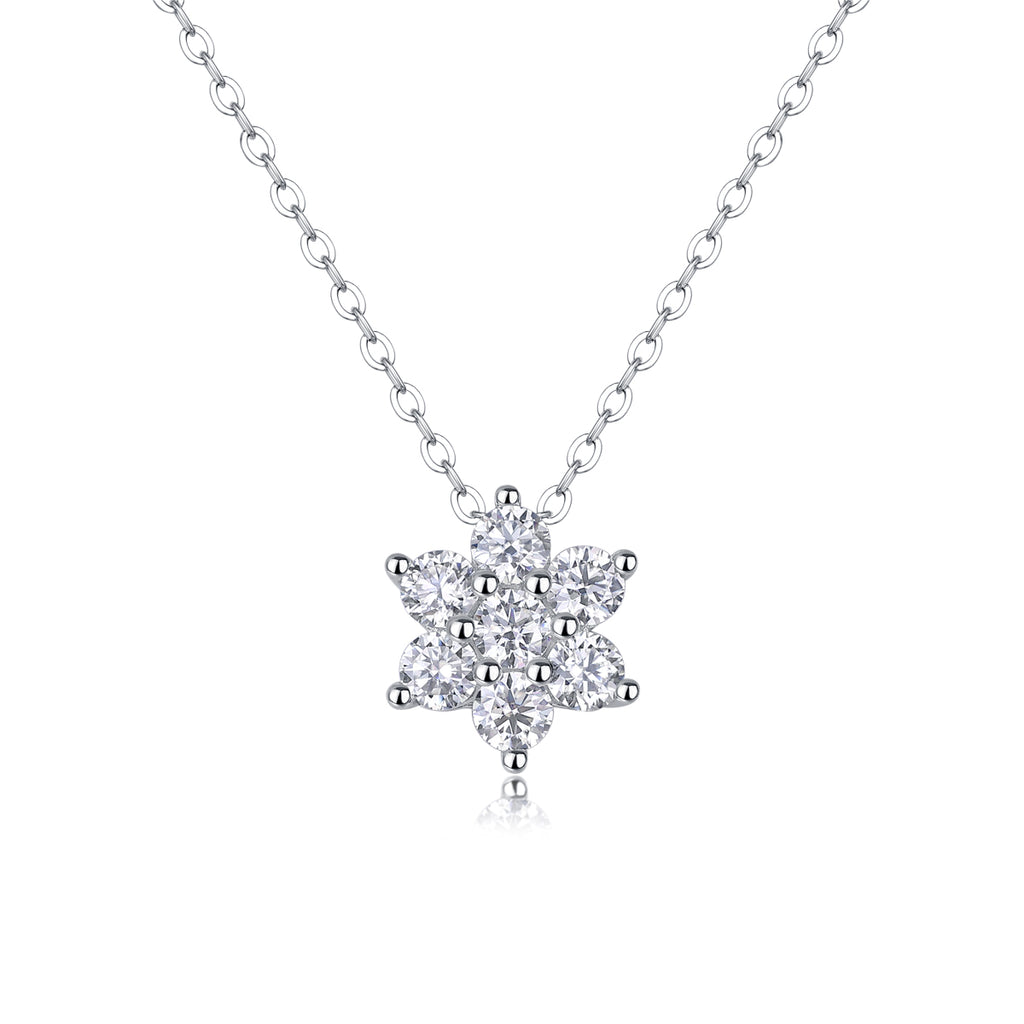 Snowflake Fluttering - A Fashionable And Light Luxury Jewelry Pendant Necklace Set With Top-quality Moissanite, S925 Silver Plated Platinum