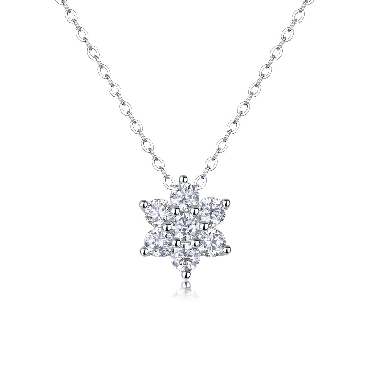 Snowflake Fluttering - A Fashionable And Light Luxury Jewelry Pendant Necklace Set With Top-quality Moissanite, S925 Silver Plated Platinum