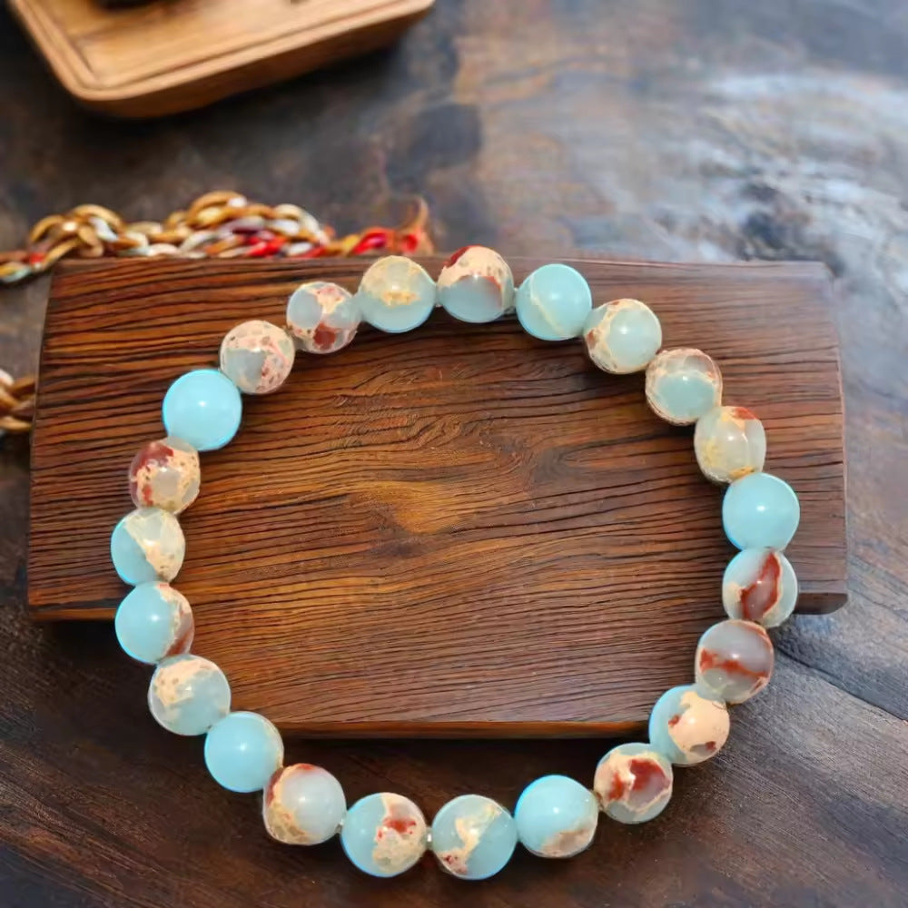 Simple Sky-Blue Natural Stone Bracelet
