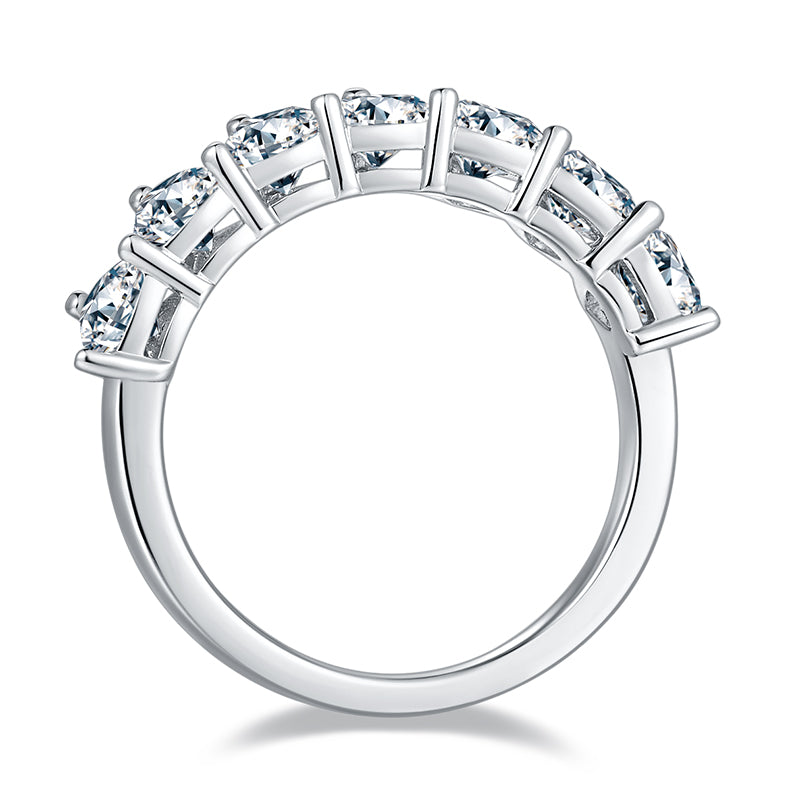 A Luxurious And Fashionable Light Luxury Jewelry Silver Ring Set With Top-quality Moissanite, S925 Silver Plated With Platinum