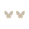 Golden Feather Butterfly - Premium Moissanite Luxury Fashion Light Luxury Jewelry Silver Stud Earrings S925 Silver Electroplated Gold