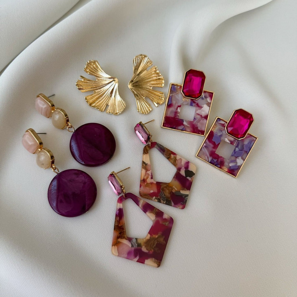 Retro Hollow Heart-Shaped Geometric Earrings
