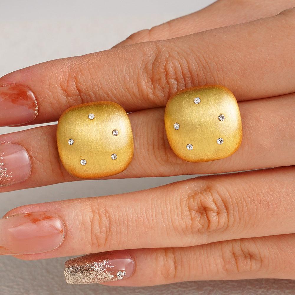 French-style Vintage Chic Minimalist Geometric Earrings