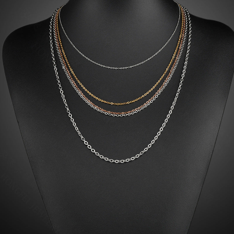 18k Gold O-link Pendant With 304 Stainless Steel Cross Chain Multiple Sizes Available In Mixed Wholesale Quantities